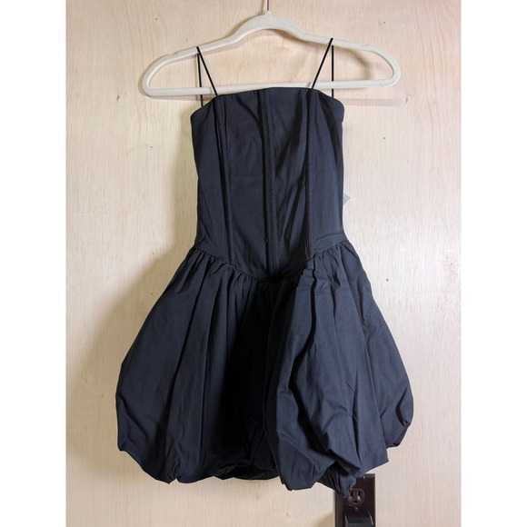 The Vintage Shop Dresses & Skirts - The Vintage Shop Bubble Hem Dress Women Small Black Excellent Corset Strappy